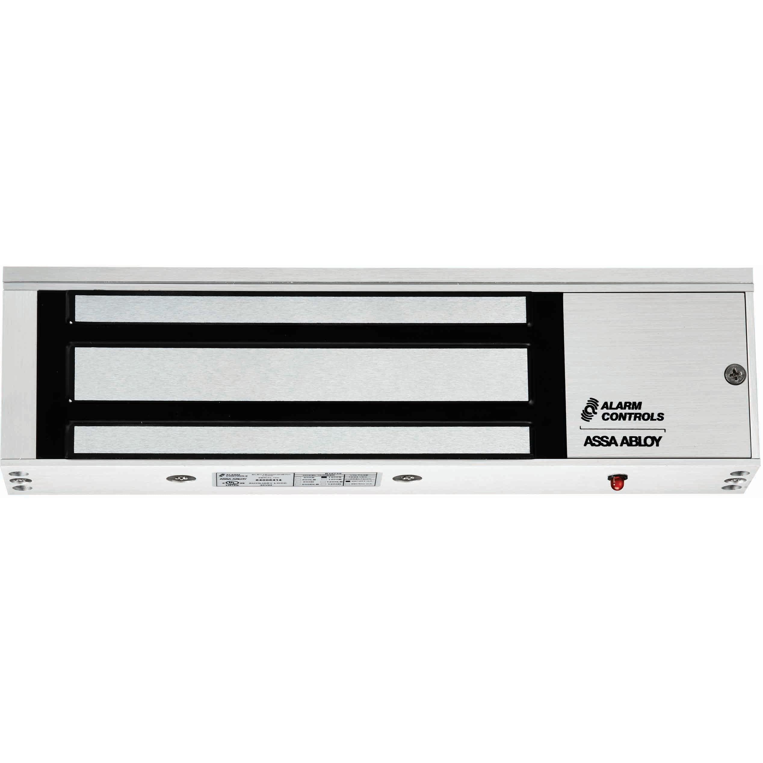 1200LB Single Door Magnetic Lock with Indicating LED, Bond and Door Status Sensor - Satin Aluminum