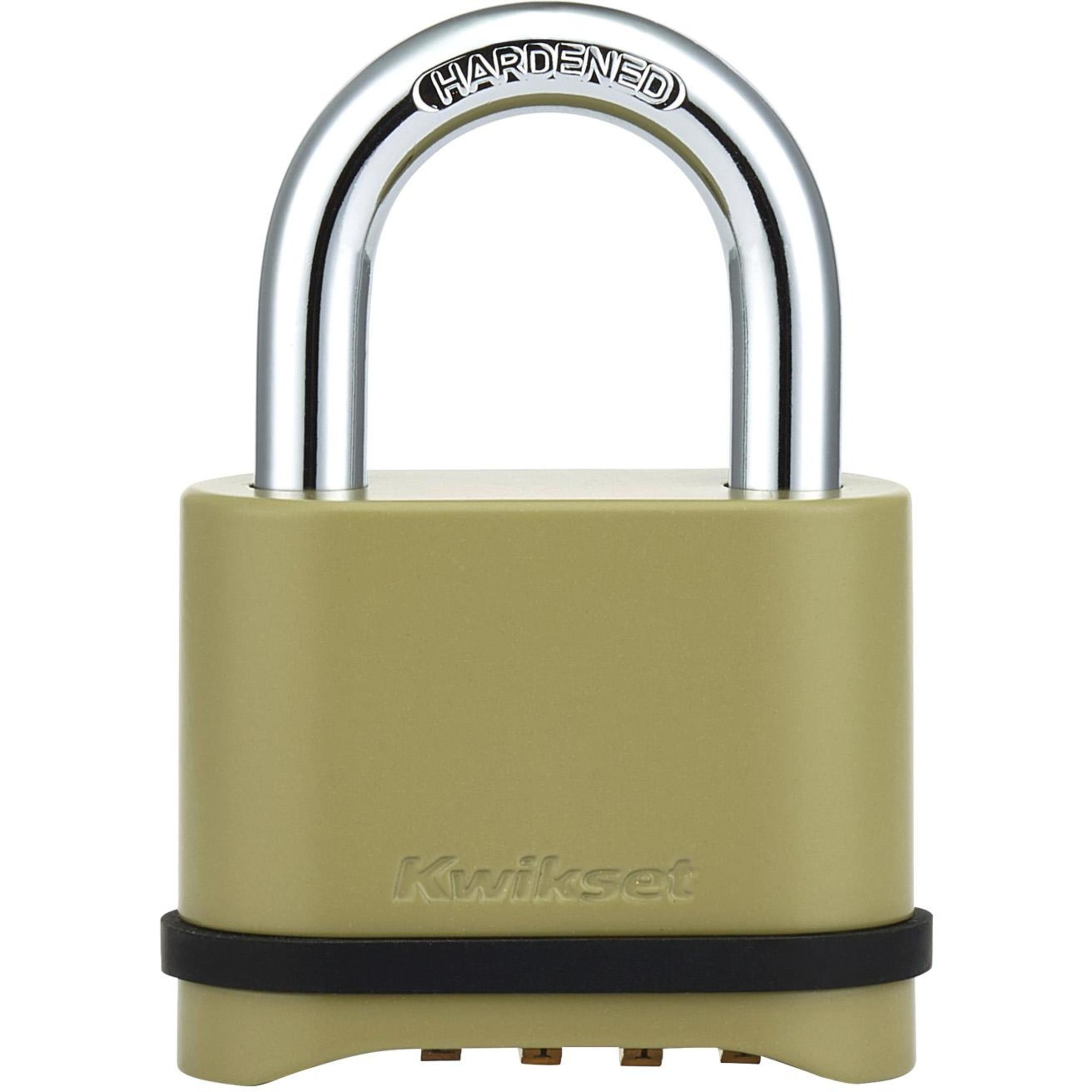 Kwikset 2" Zinc Combination Padlock with 1" Shackle, Gold
