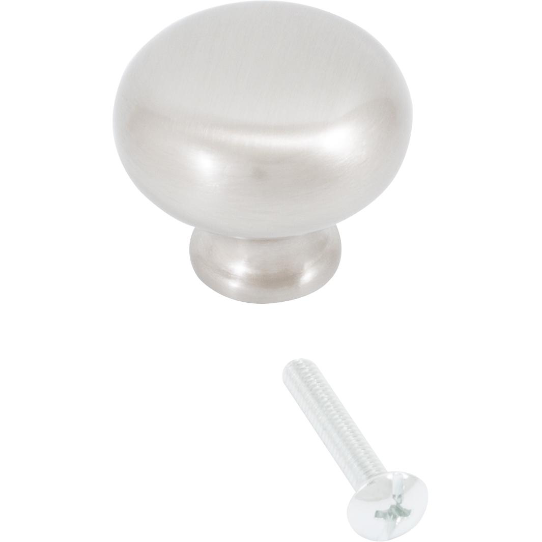 Stone Harbor Hardware Round Cabinet Knob, 1-1/4 Inches, Satin Nickel
