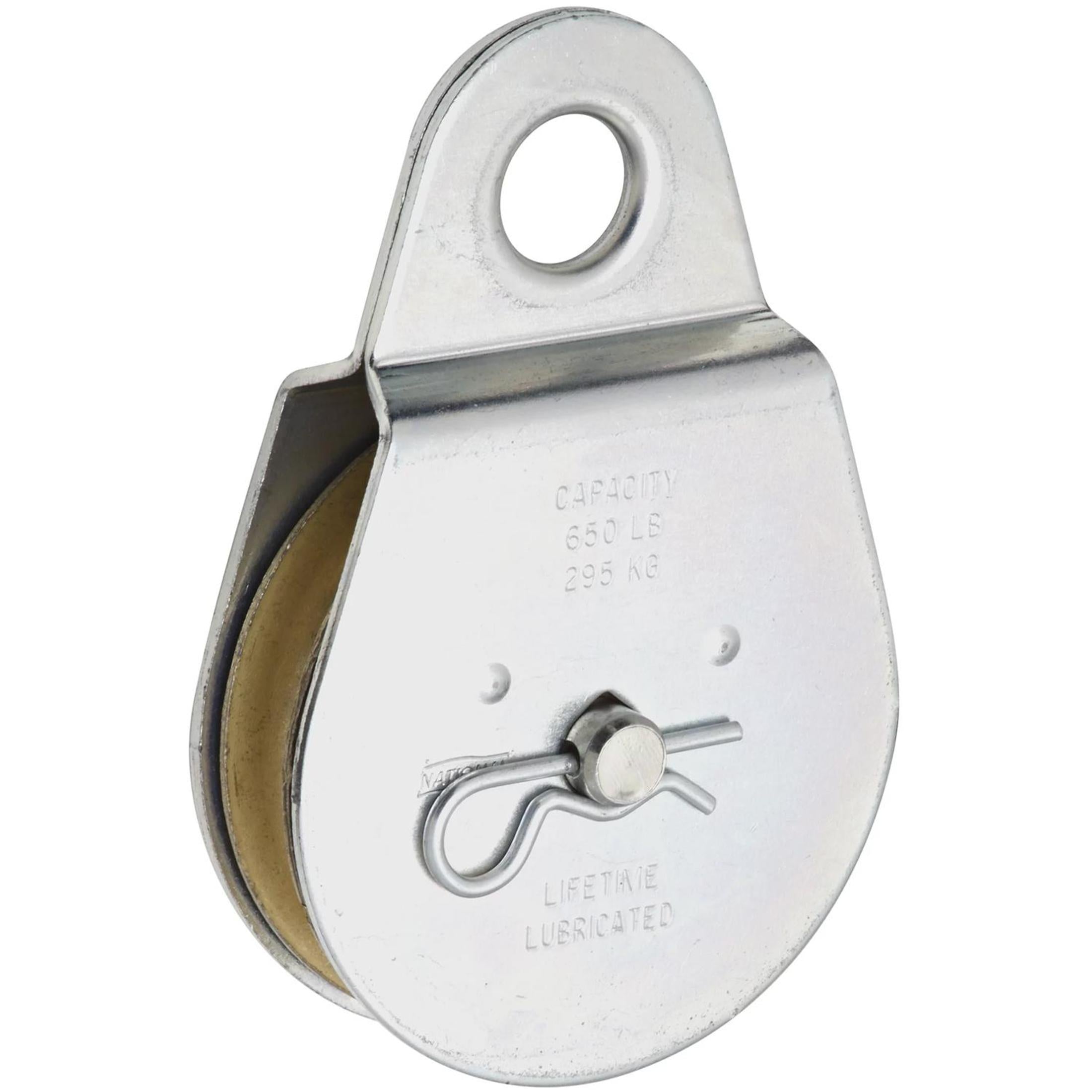 National Hardware - N220-020 3213BC, 3" Fixed Single Pulley in Zinc Plated