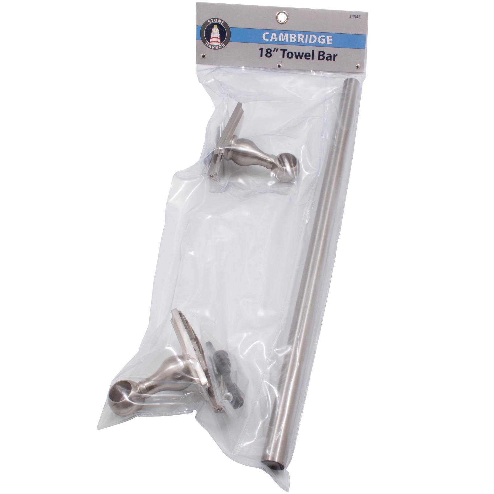 Stone Harbor Hardware Cambridge Towel Bar, 18 Inches, Satin Nickel