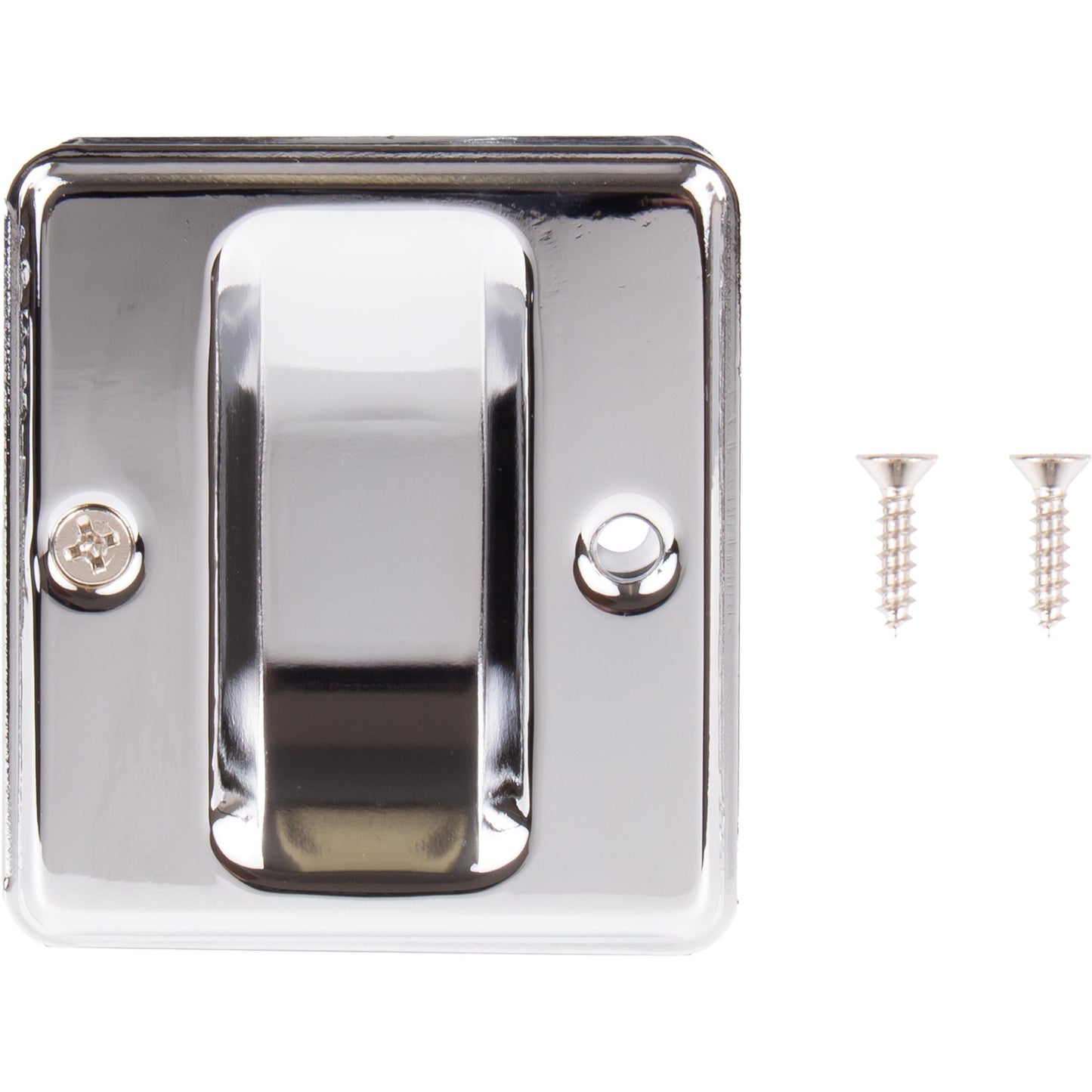 Stone Harbor Hardware Square Pocket Door Lock, Passage Function, Polished Chrome