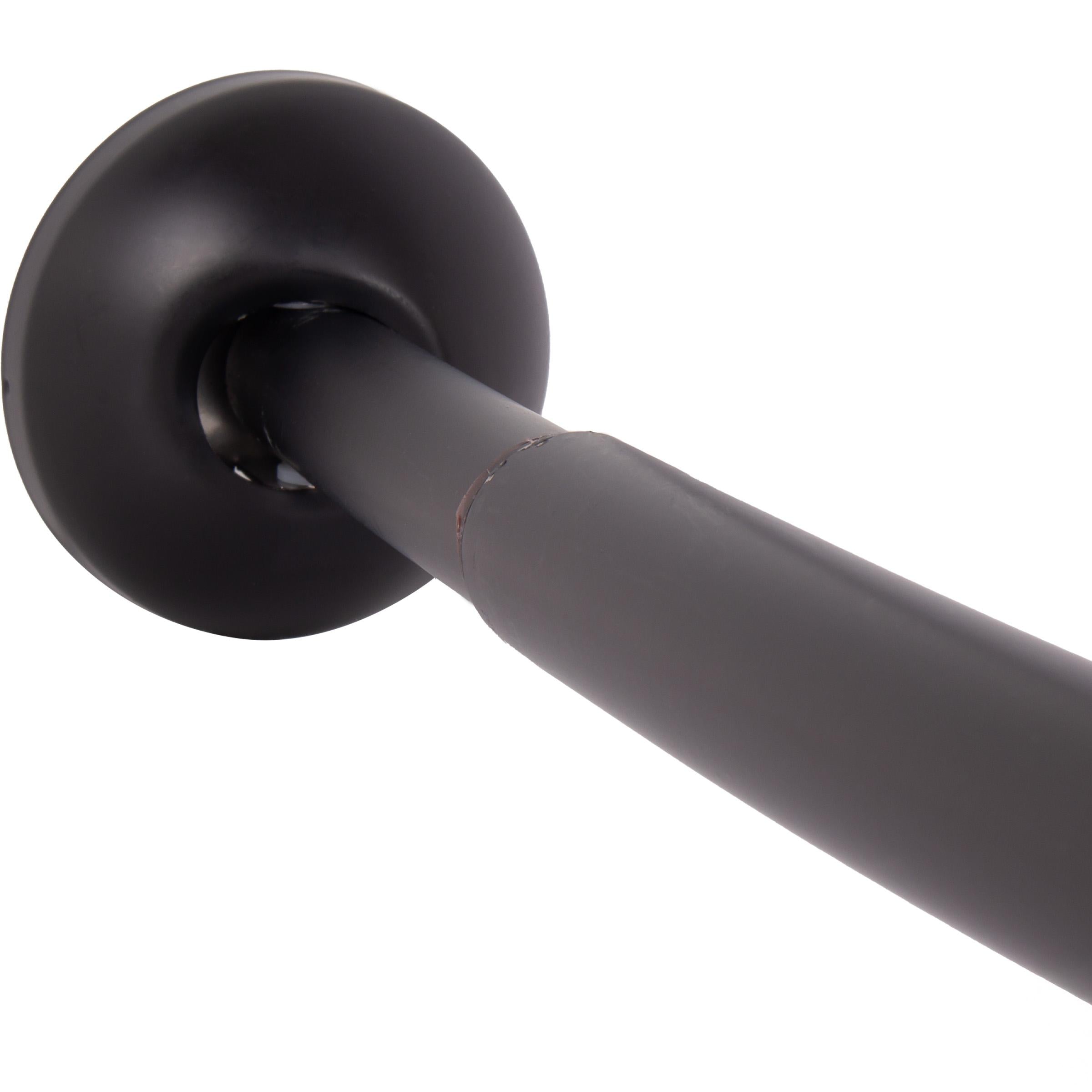 Stone Harbor Hardware Adjustable Curved Shower Rod, 45" to 72", Matte Black