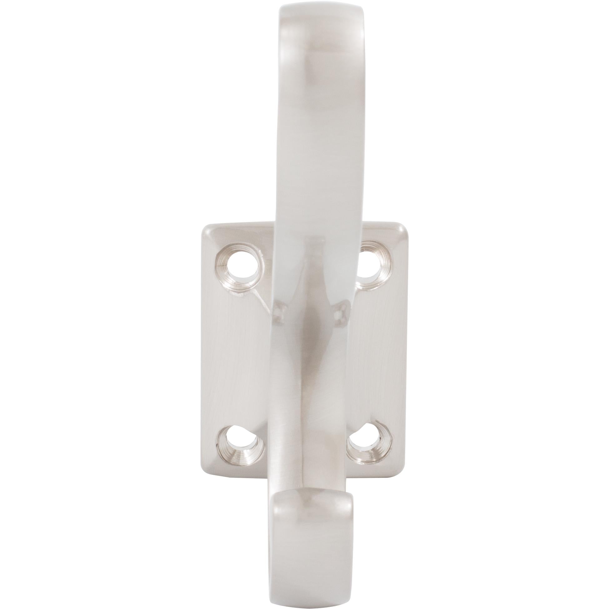 Stone Harbor Hardware Heavy-Duty Coat & Hat Hook, 3-7/16" High, 2-15/16" Projection, Satin Nickel