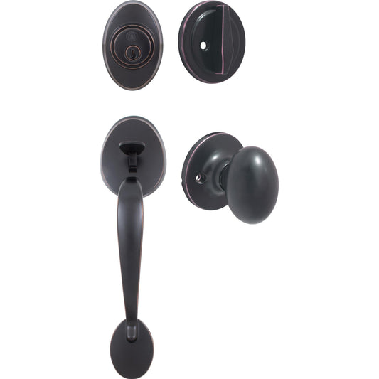 Stone Harbor Hardware Mill Creek Handleset, Springhill Interior Trim, KW Keyway, Vintage Bronze