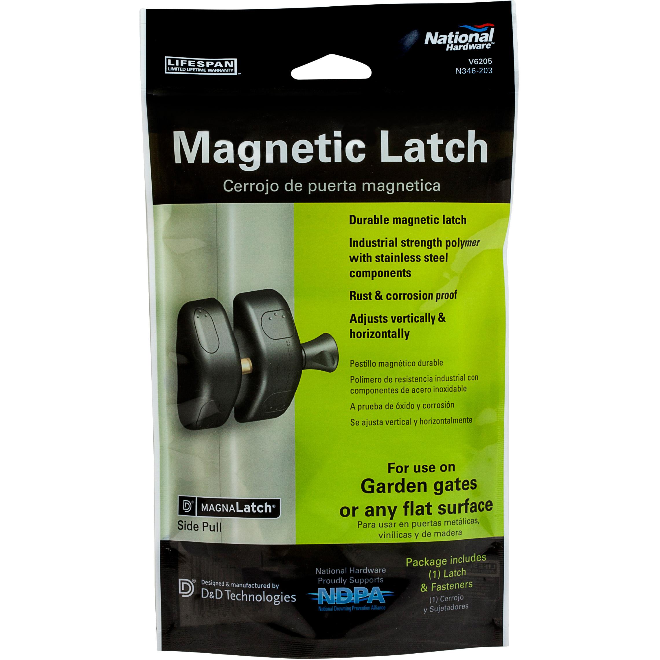 V6205 2-3/4" Magna Latch™ Side Pull, Magnetic Self Latching Bolt - Black