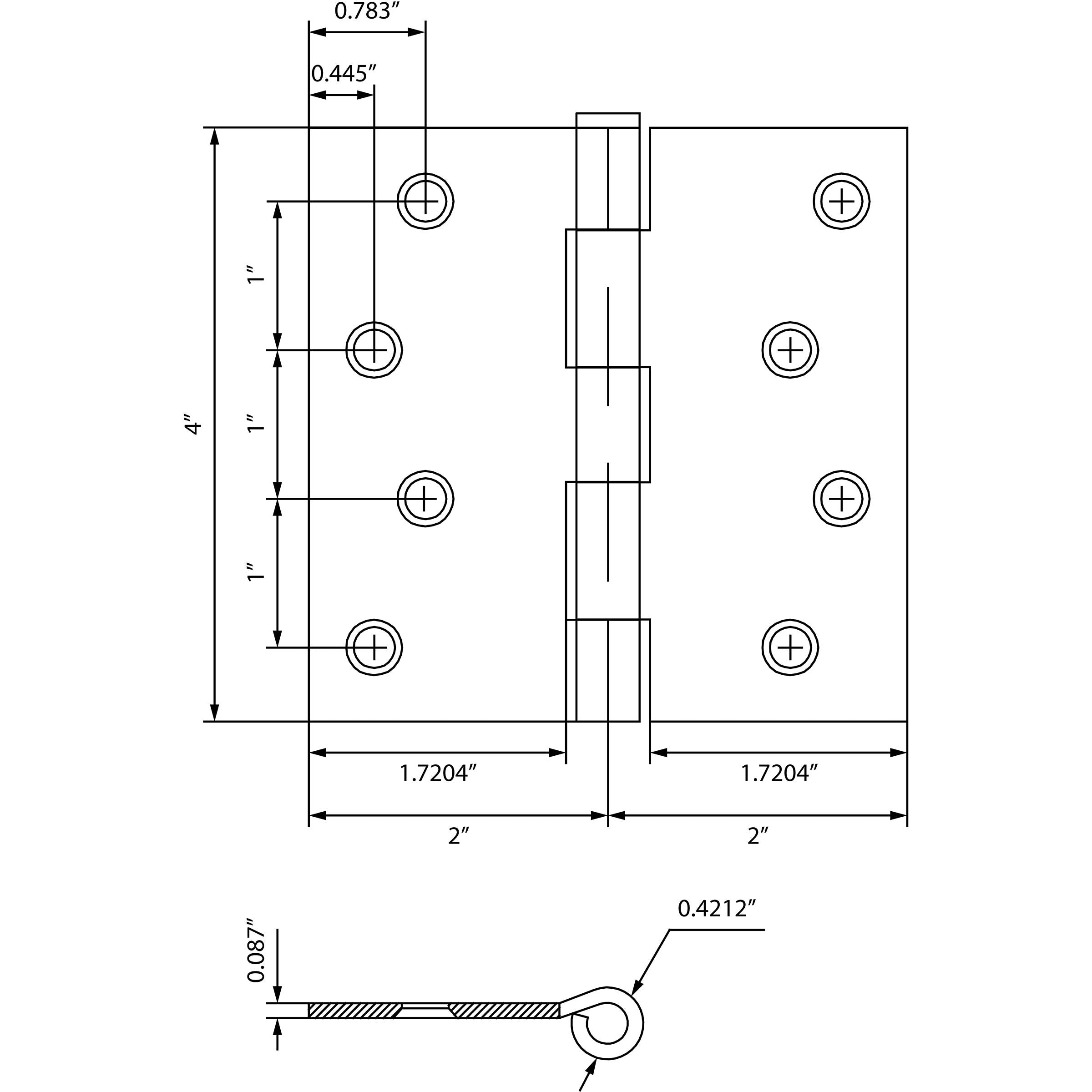 4" Door Hinges