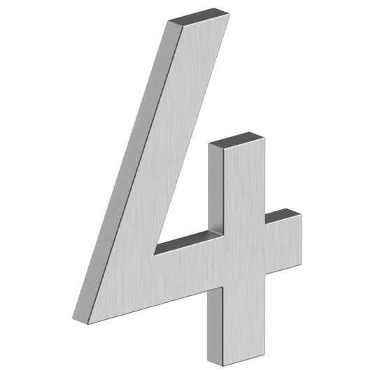 House Number 4 with Risers (B Series) - Stainless Steel