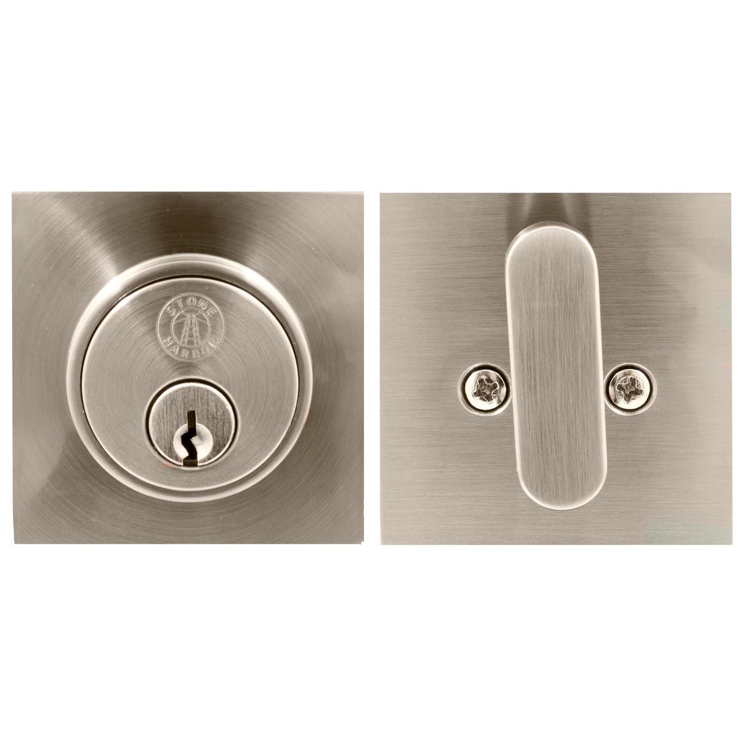 Stone Harbor Hardware Grade 3 Contemporary Square Deadbolt, SC Keyway, Satin Nickel