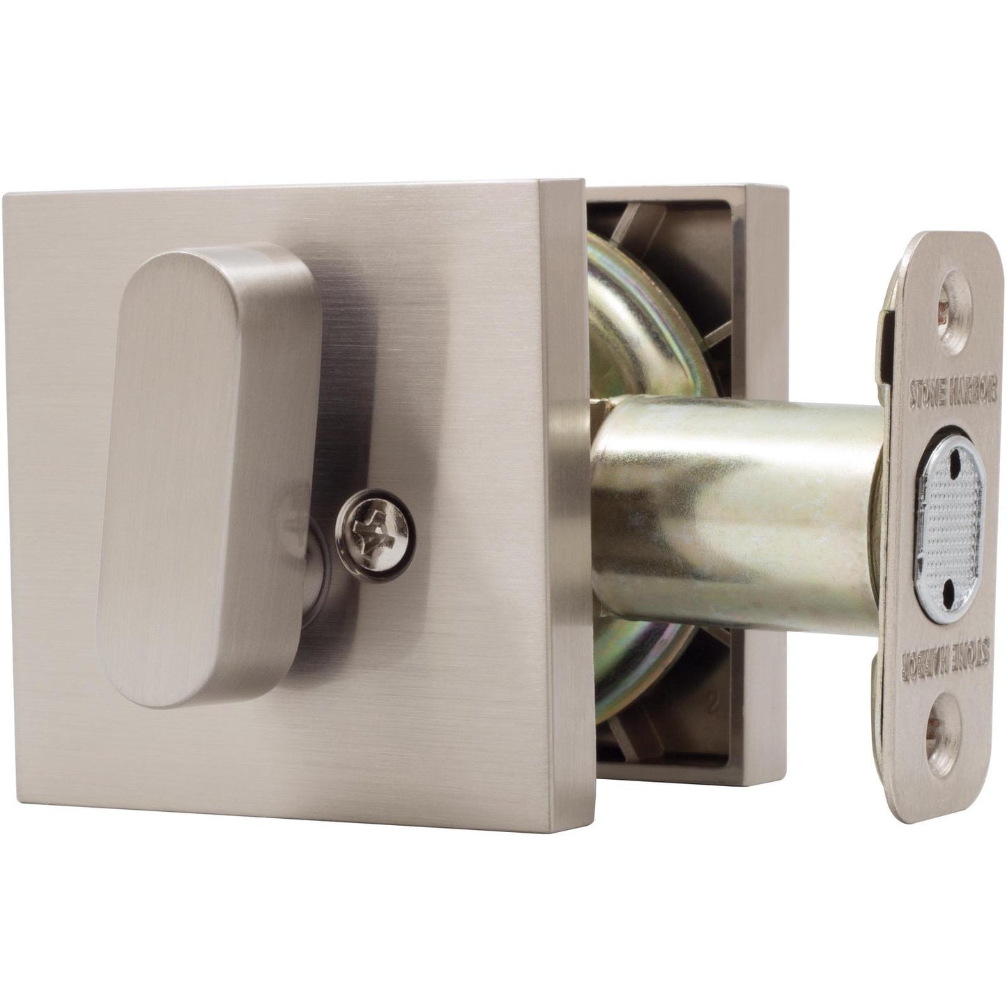 Stone Harbor Hardware Grade 3 Contemporary Square Deadbolt, KW Keyway, Satin Nickel