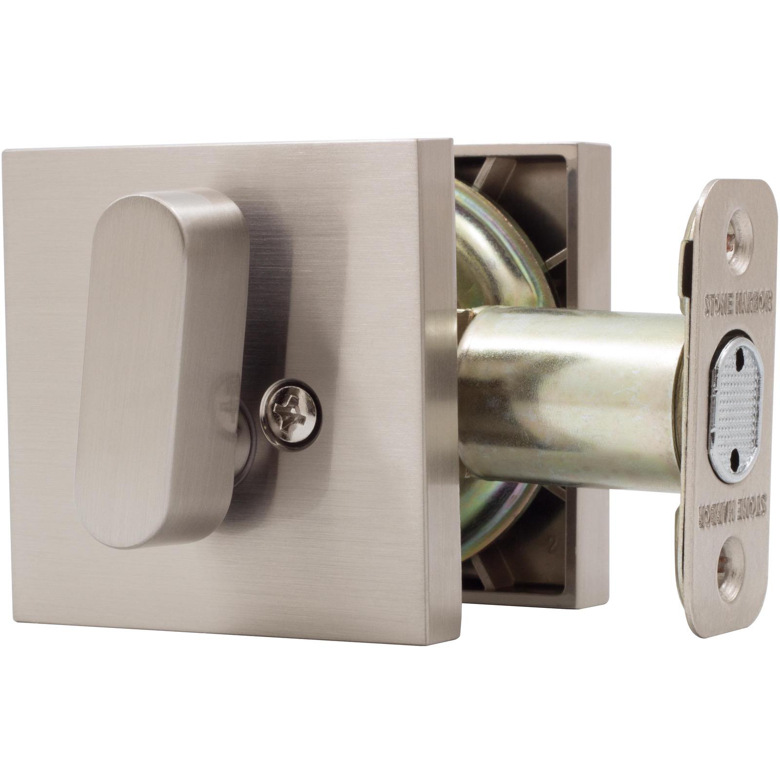 Stone Harbor Hardware Grade 3 Contemporary Square Deadbolt, KW Keyway, Satin Nickel