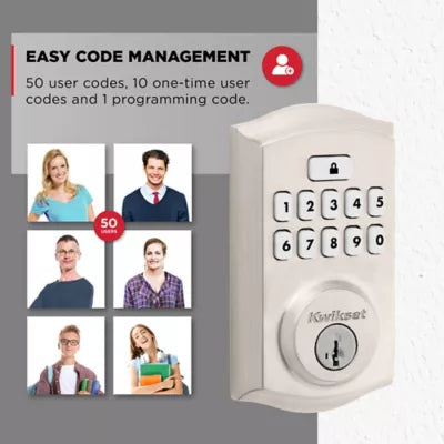 260 TRL 15 SMT RBP RCALFD Traditional SmartCode Keypad Deadbolt - Satin Nickel