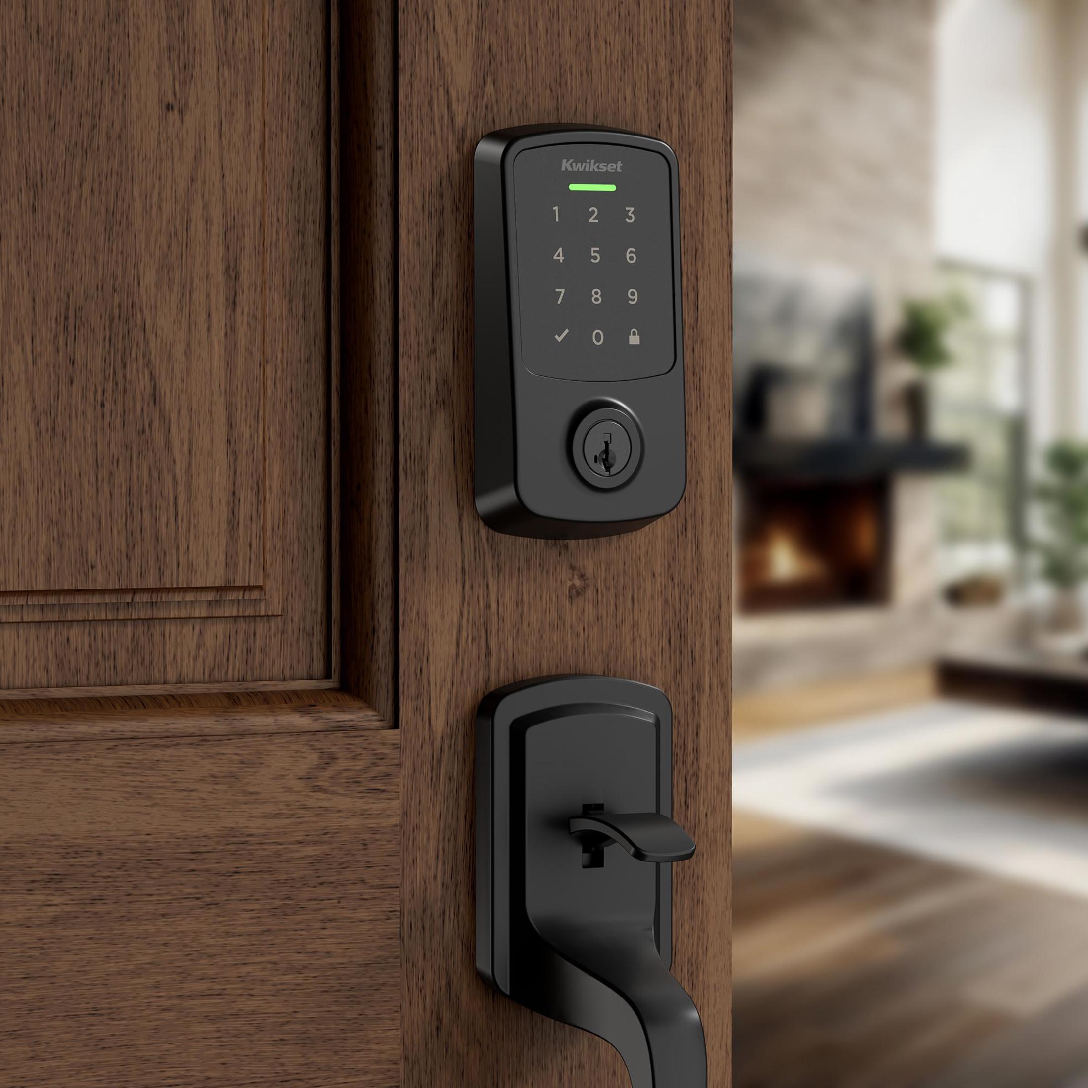 9400 BLE THRD TPD 514 SMT TPR RCALFD Transitional Aura Reach Touchpad Deadbolt - Matte Black