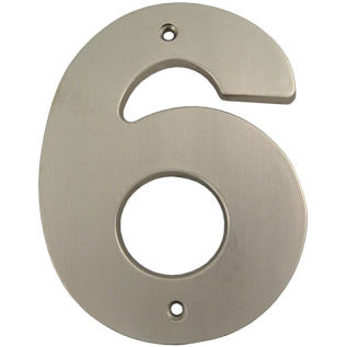 Stone Harbor Hardware Contemporary House Number, #6, 5 Inches, Satin Nickel