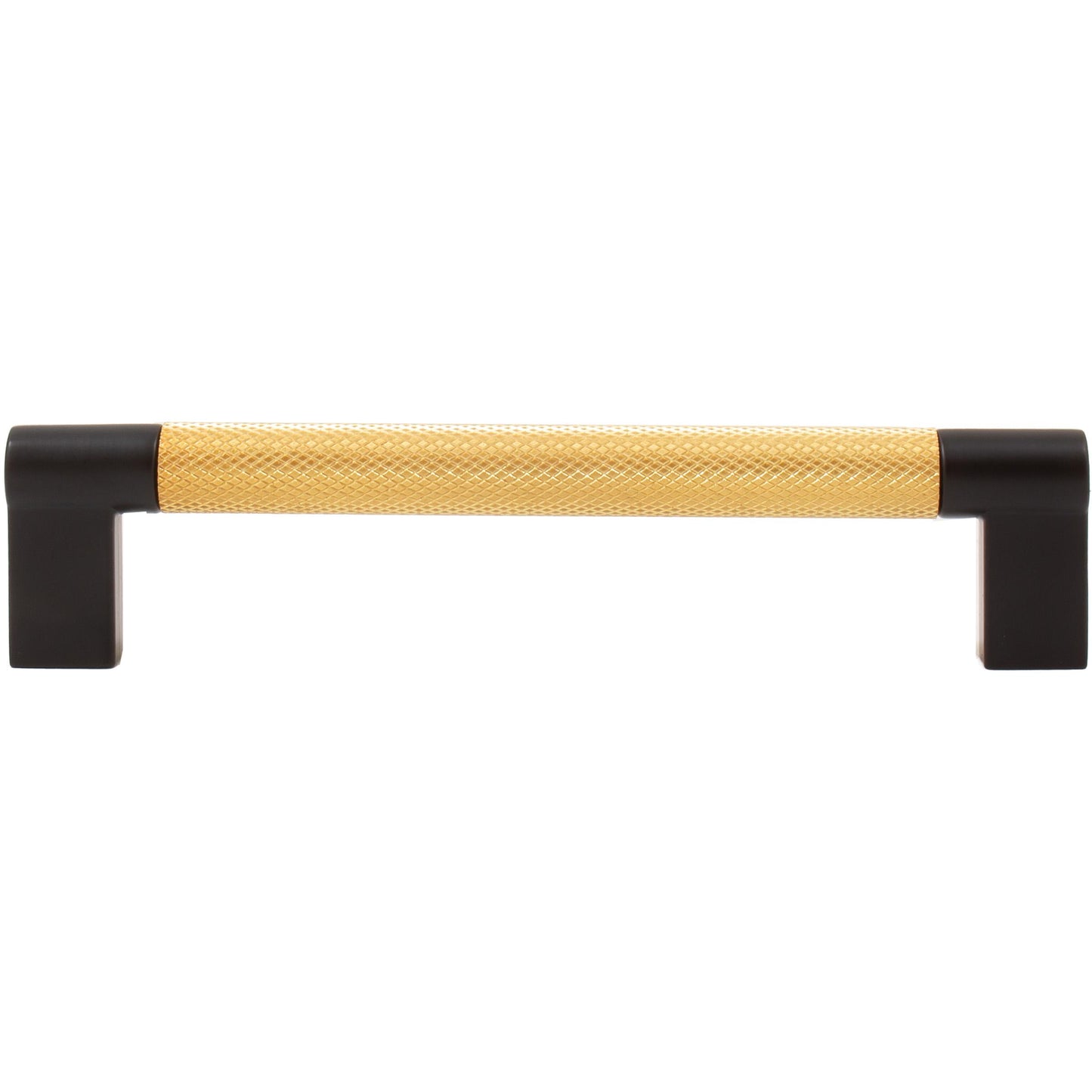 Stone Harbor Hardware Urban Cabinet Pull, 128 Millimeters, Satin Brass with Matte Black Ends