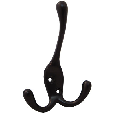 Stone Harbor Hardware Triple Robe Hook, 3-15/16" High, Multiple Projections, Vintage Bronze