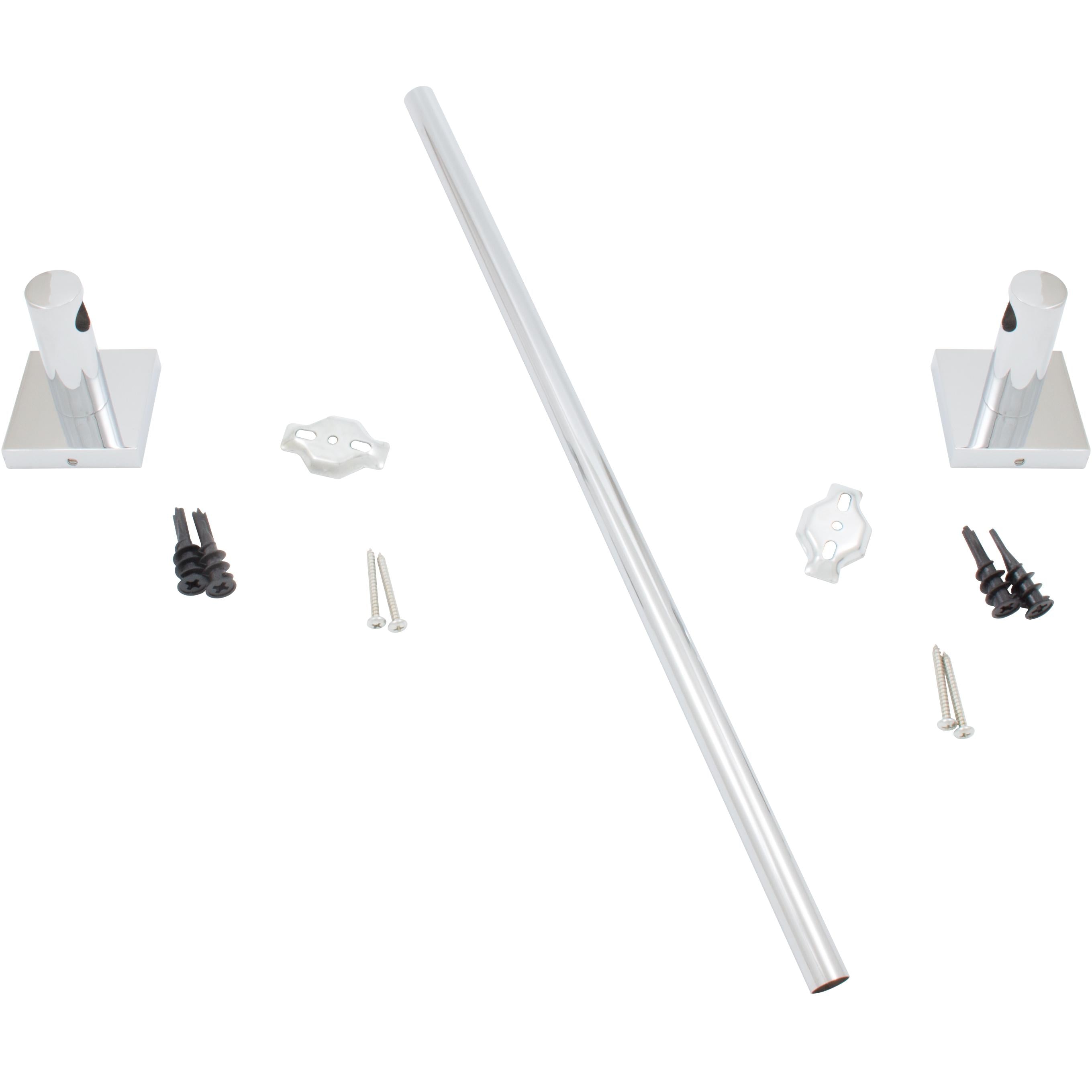 Stone Harbor Hardware Vienna Towel Bar, 18 Inches, Polished Chrome