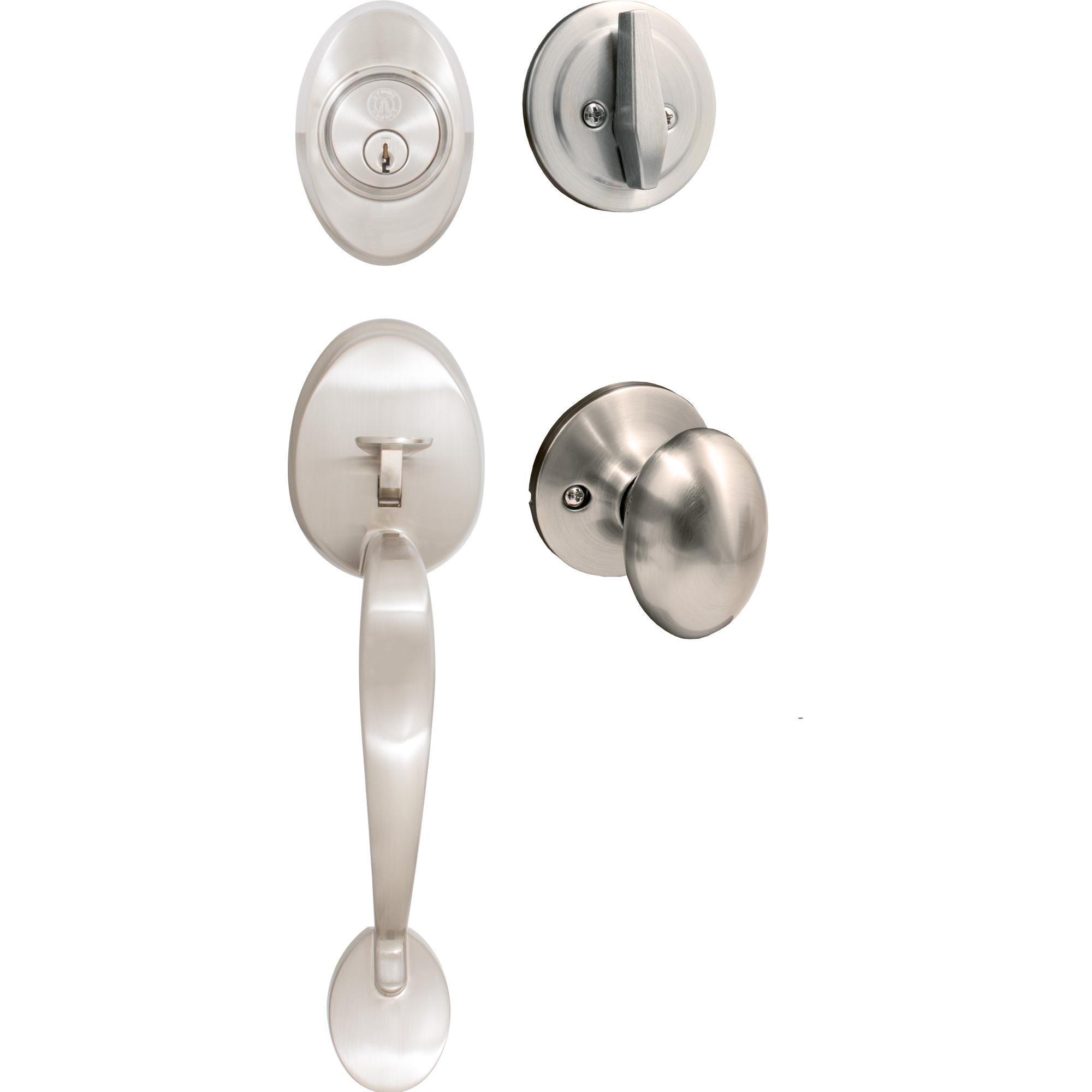 Stone Harbor Hardware Mill Creek Handleset, Springhill Interior Trim, KW Keyway, Satin Nickel