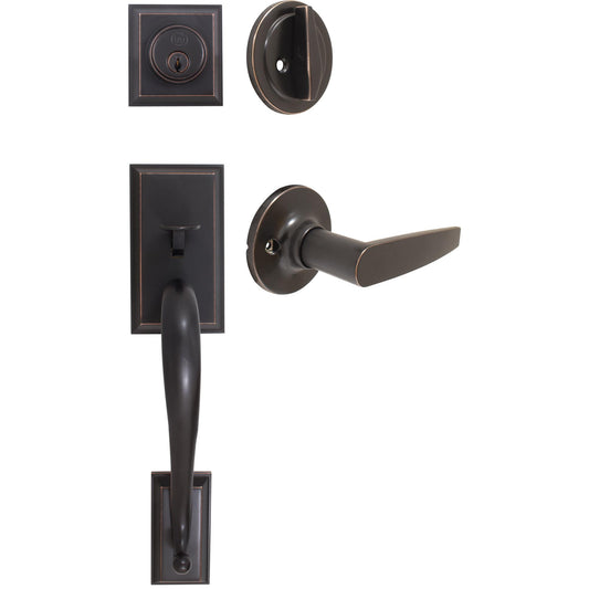 Stone Harbor Hardware Willow Park Handleset, Tucson Interior Trim, KW Keyway, Vintage Bronze
