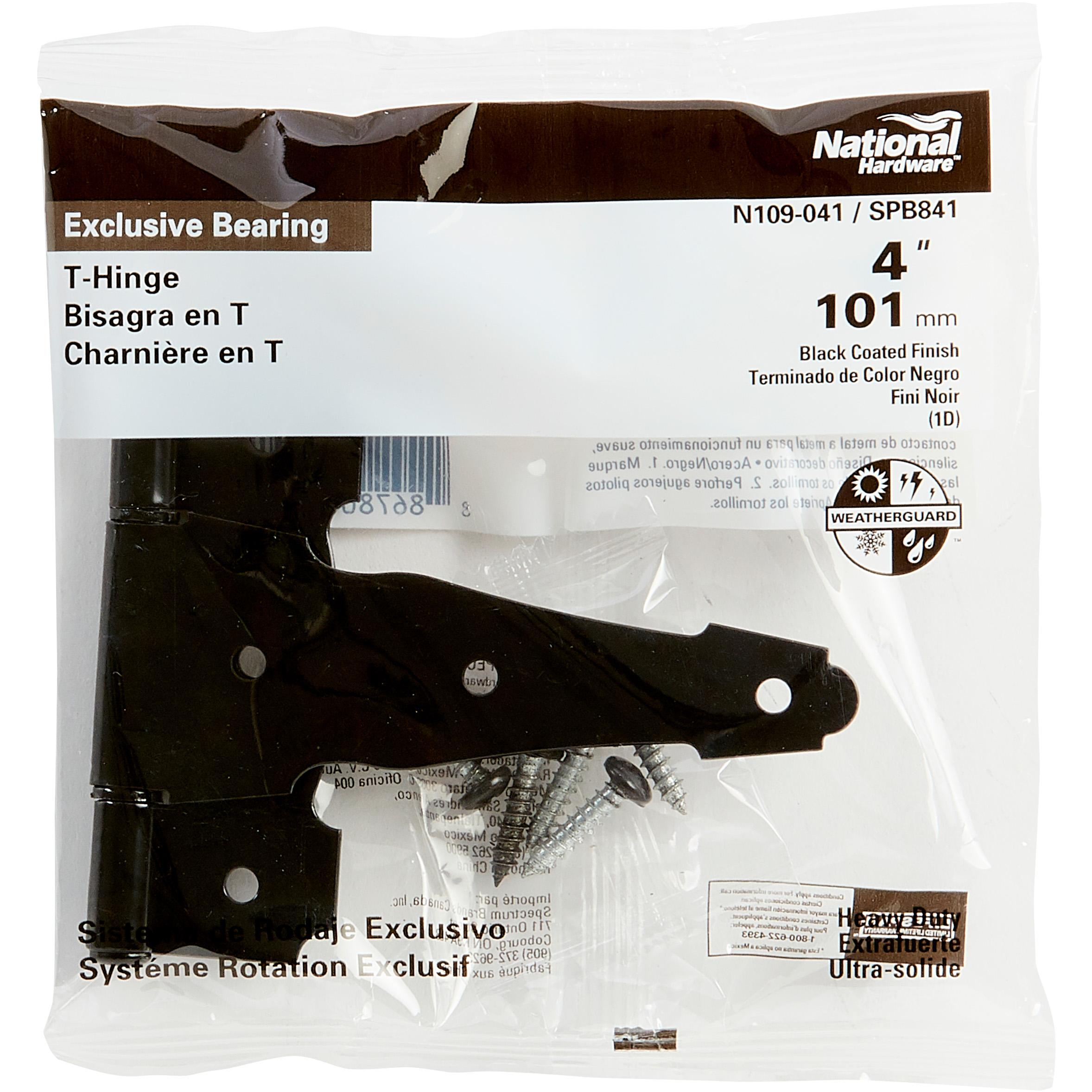 SPB841 4" Ornamental / Reversible T Hinges - Black