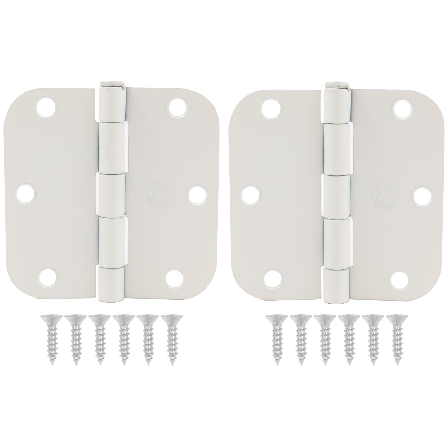 Stone Harbor Hardware 3-1/2" Door Hinges, 5/8" Radius Corner, White, 2-Pack
