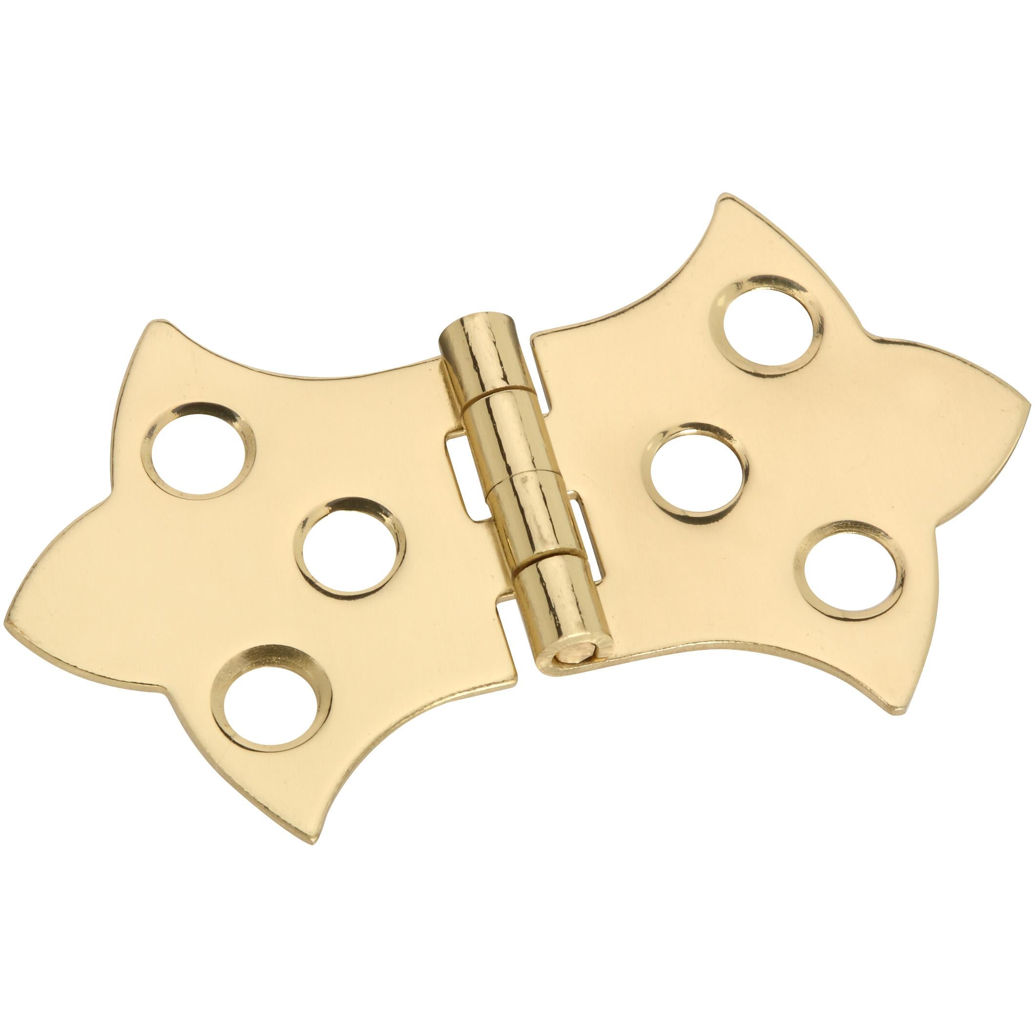 V1814 1-5/16" x 2-1/4" Decorative Hinge 2/pk - Polished Brass