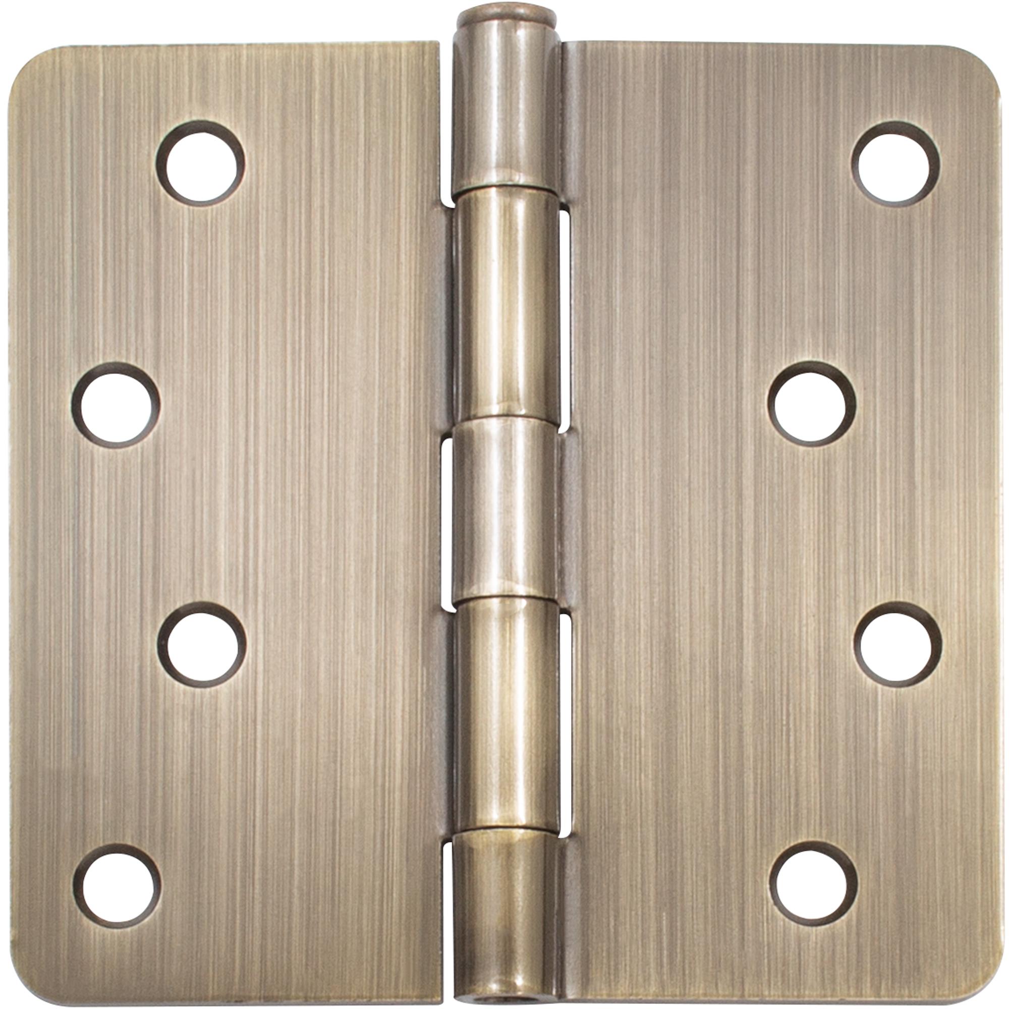 Stone Harbor Hardware Standard Hinge, 4 Inches, 1/4" Radius Corner, Bulk Pack (100 Each), Antique Brass