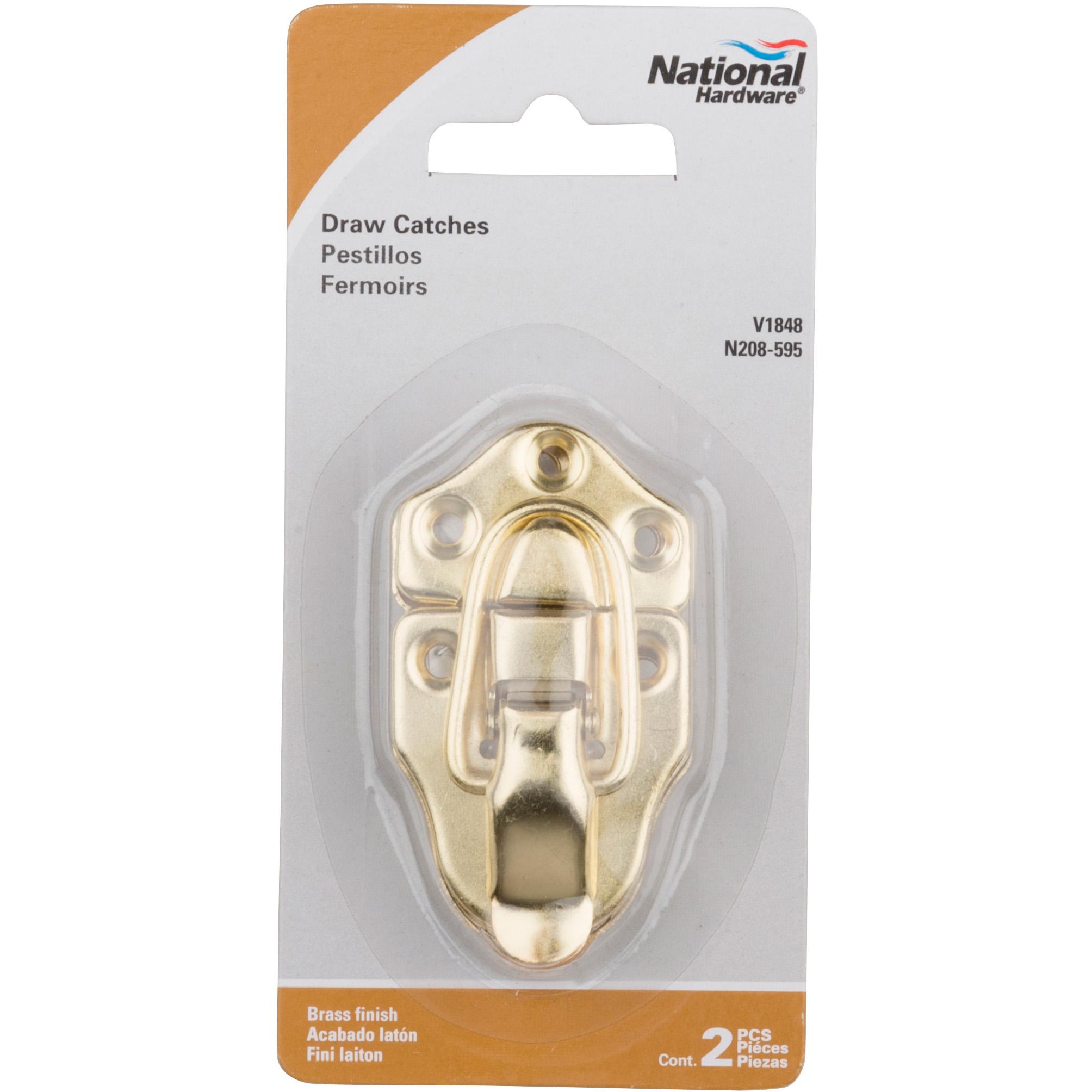 National Hardware - V1848 Draw Catches, 2/pk - Polished Brass