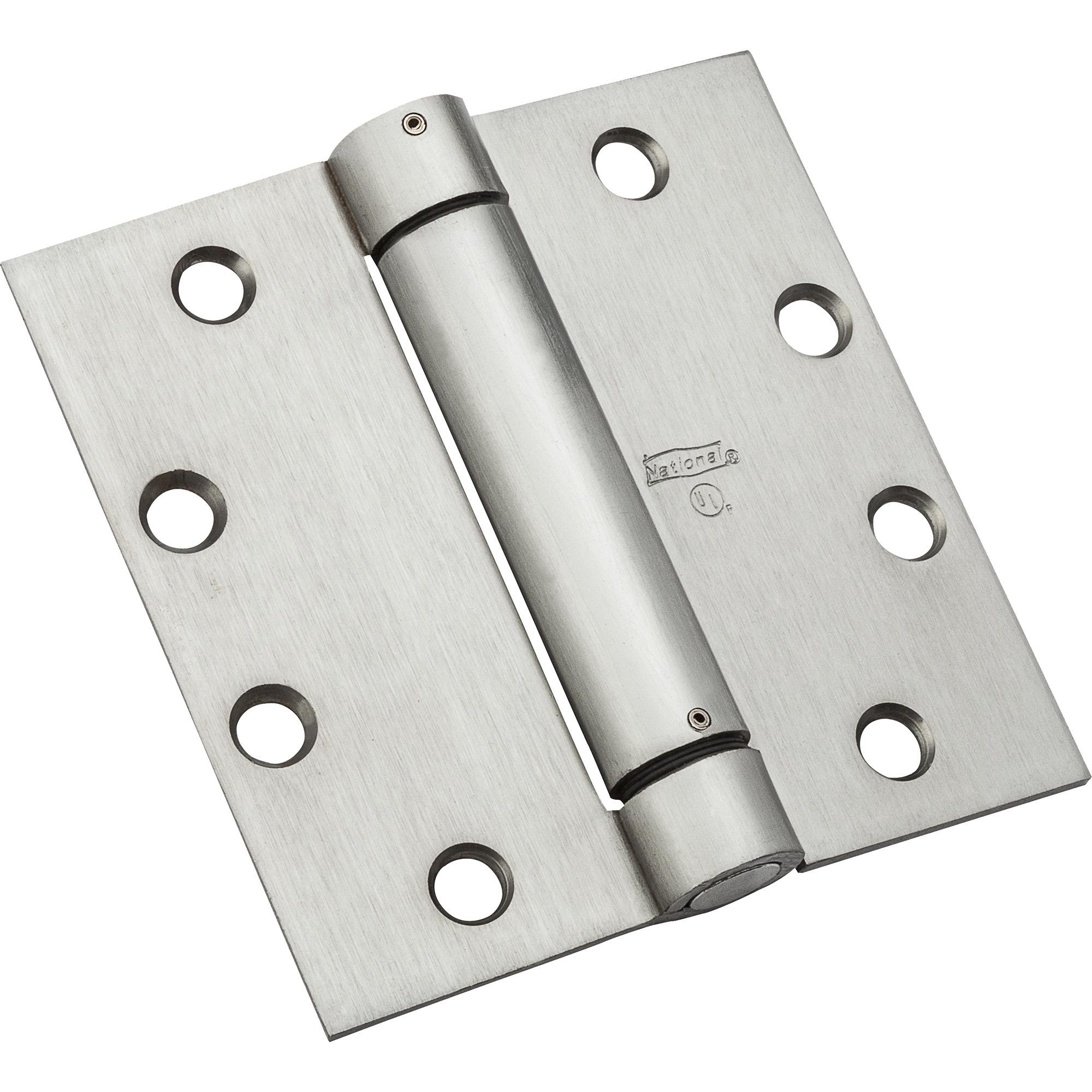 National Hardware - 2060R 4-1/2" SQR Spring Hinge - Satin Chrome