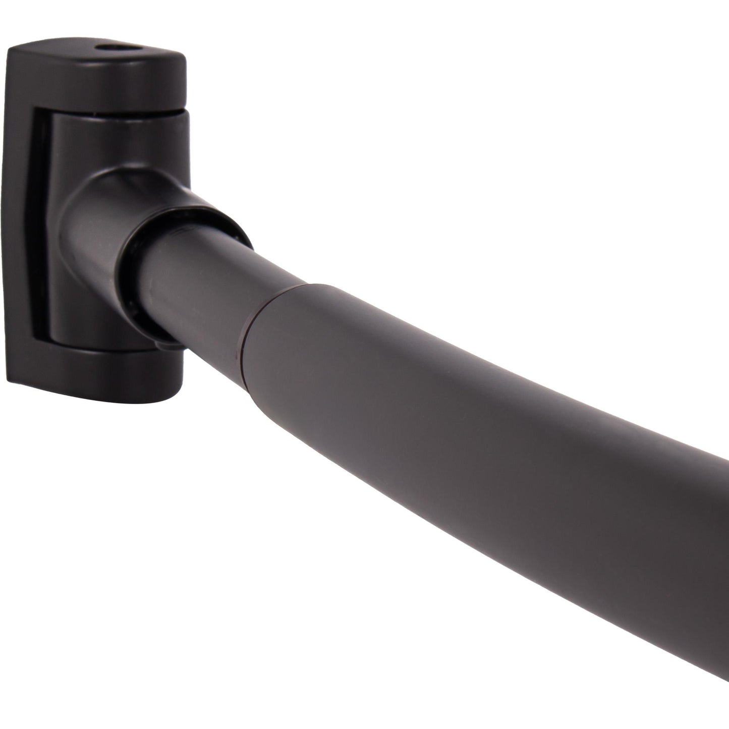 Stone Harbor Hardware Standard Adjustable Curved Shower Rod, 45" to 72", Matte Black