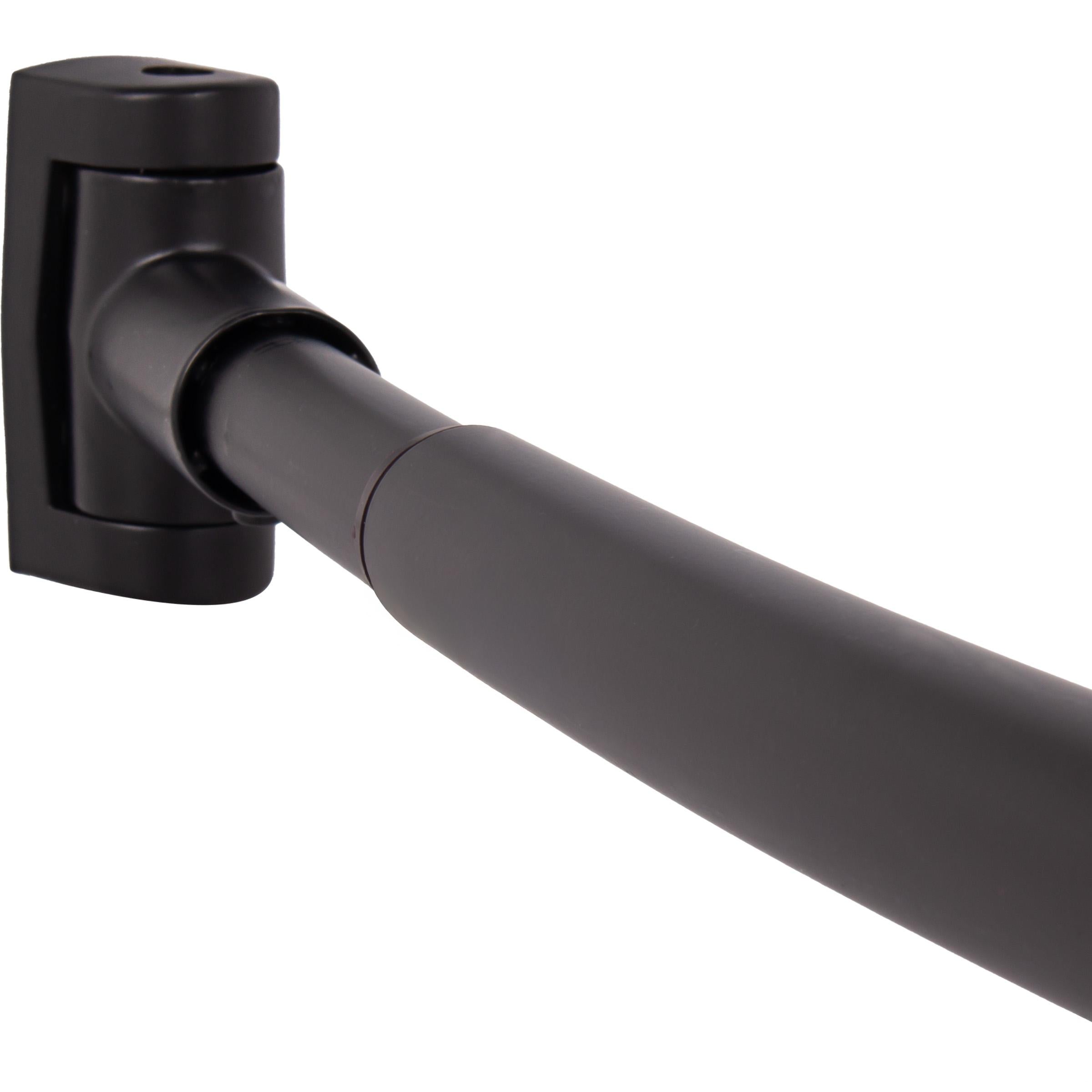 Stone Harbor Hardware Standard Adjustable Curved Shower Rod, 45" to 72", Matte Black
