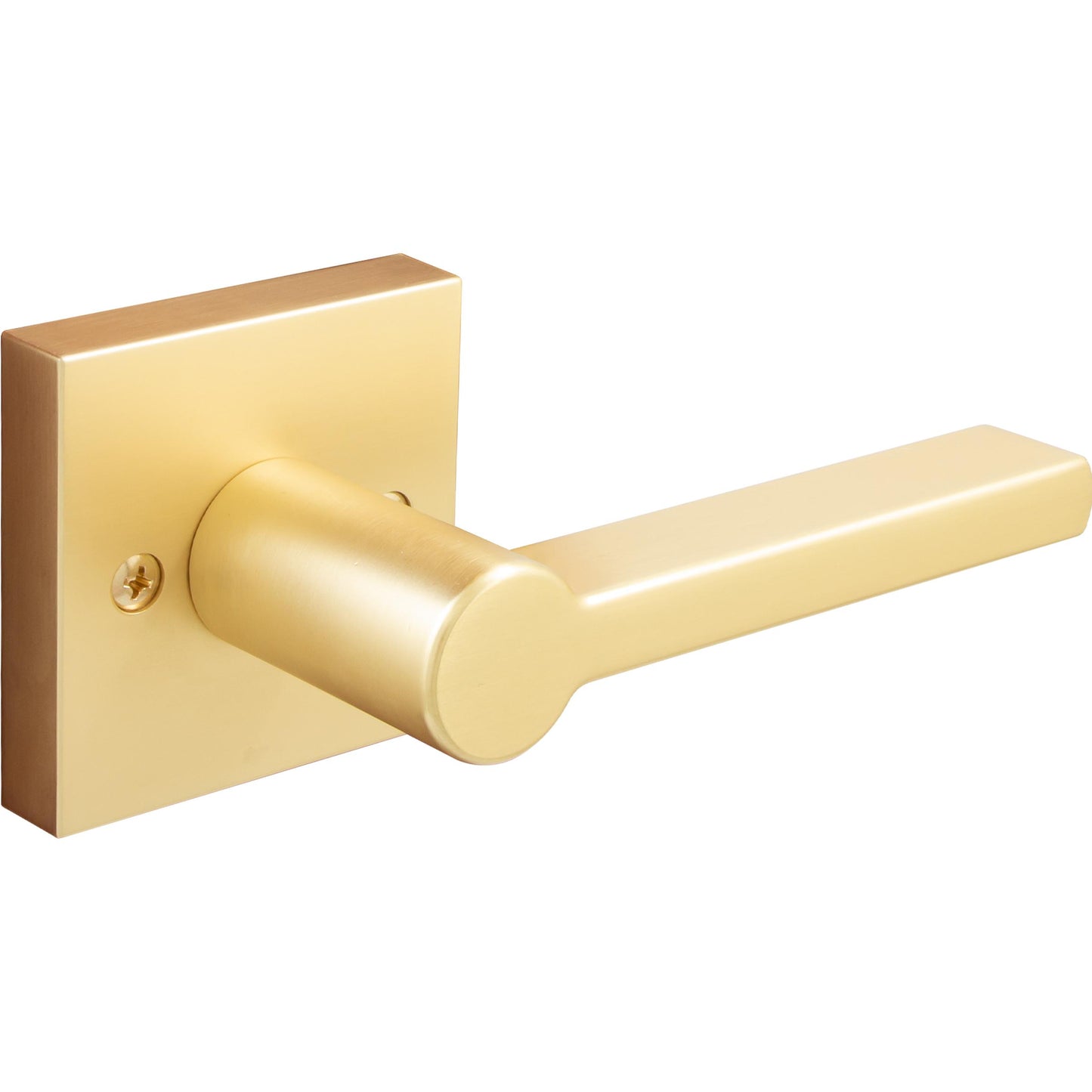Stone Harbor Hardware Vienna Door Lever with Square Rosette, Dummy (Non-Turning) Latch, Satin Brass