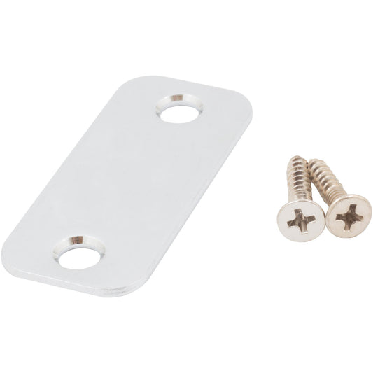 Stone Harbor Hardware Round Corner Blank Strike Plate, 1" x 2-1/4", Polished Chrome