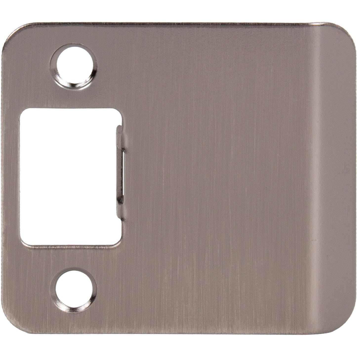 Stone Harbor Hardware Round Corner Extended Lip Strike Plate, 2-1/4" x 2", (2-1/2" Overall Length), Antique Nickel