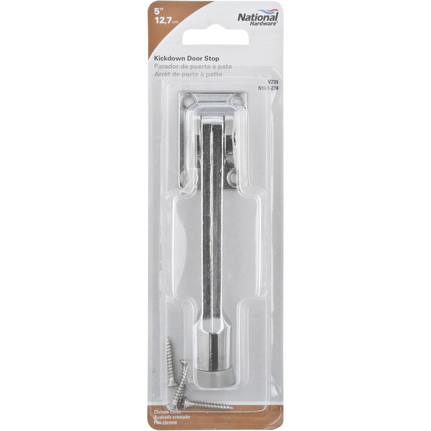 National Hardware N184-234 V239 Kickdown Door Stop in Chrome
