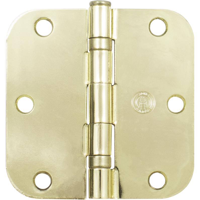 Stone Harbor Hardware 3-1/2" Ball-Bearing Door Hinges, 5/8" Radius Corner, Polished Brass, 3-Pack