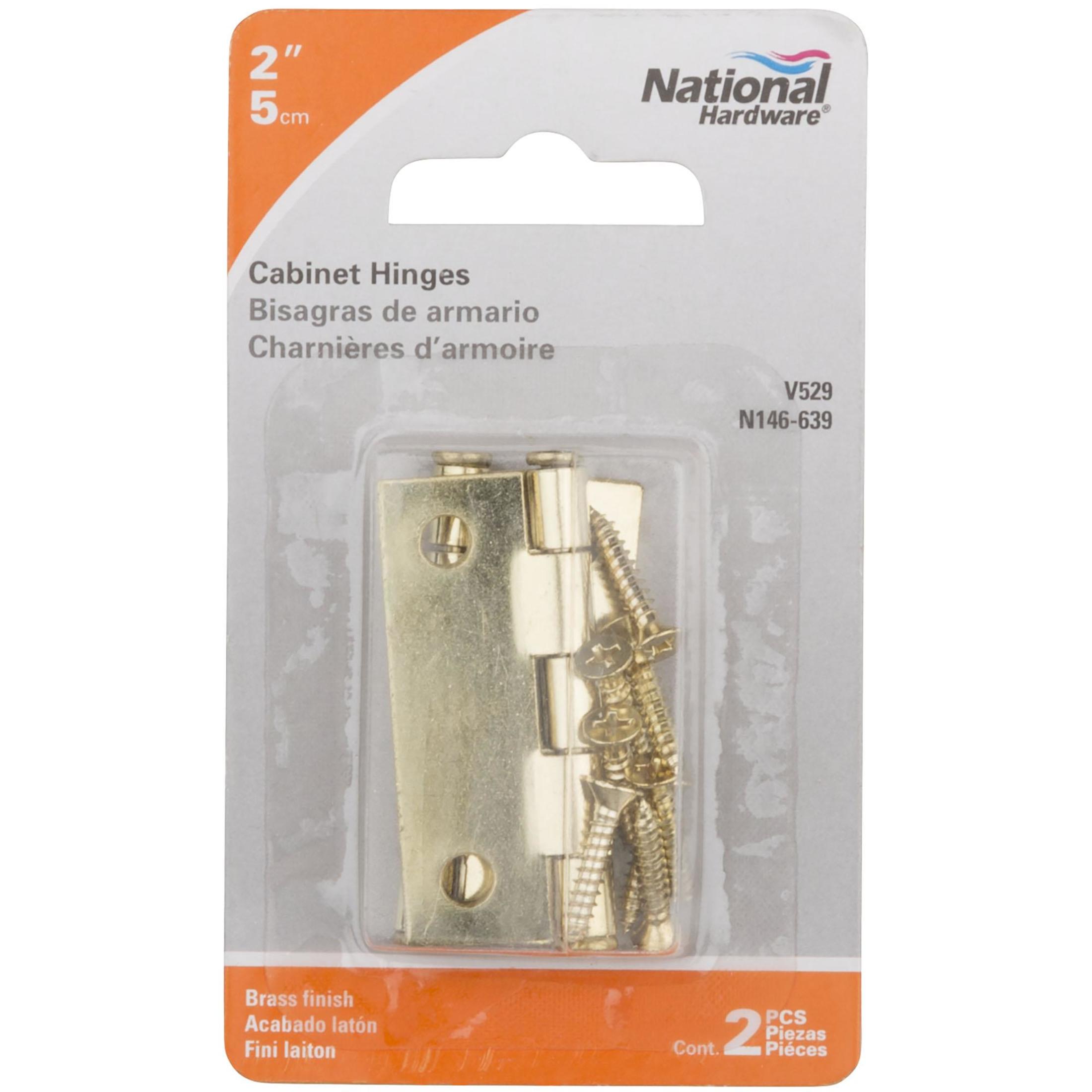 National Hardware - N146-639 V529  2" Cabinet Hinge in Brass, 2 pack