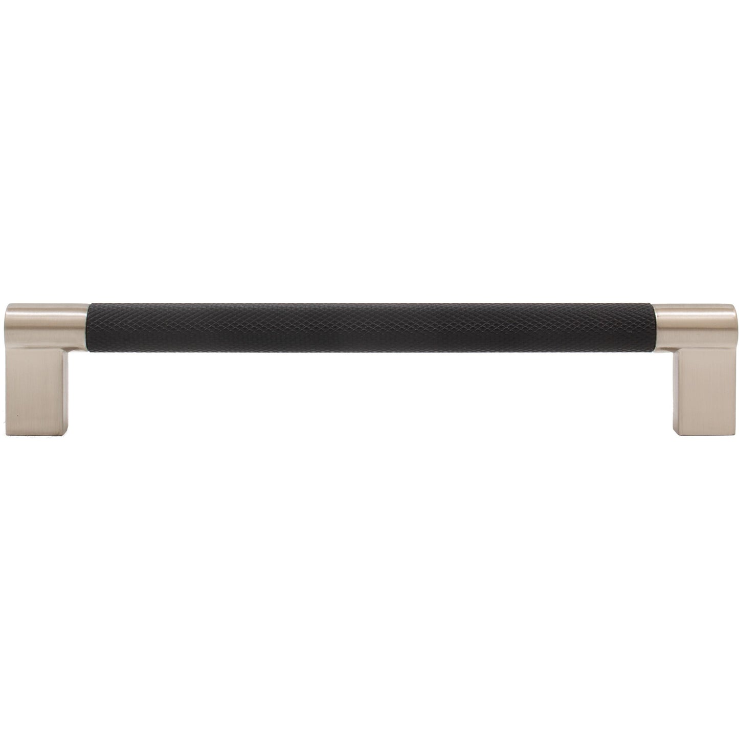 Stone Harbor Hardware Urban Cabinet Pull, 160 Millimeters, Matte Black with Satin Nickel Ends