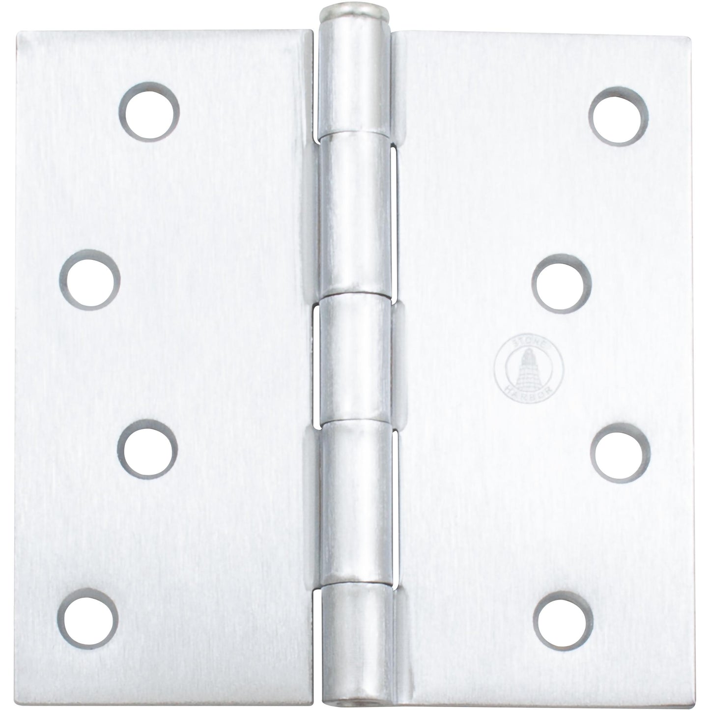 Stone Harbor Hardware 4" Door Hinges, Square Corner, Satin Chrome, 3-Pack
