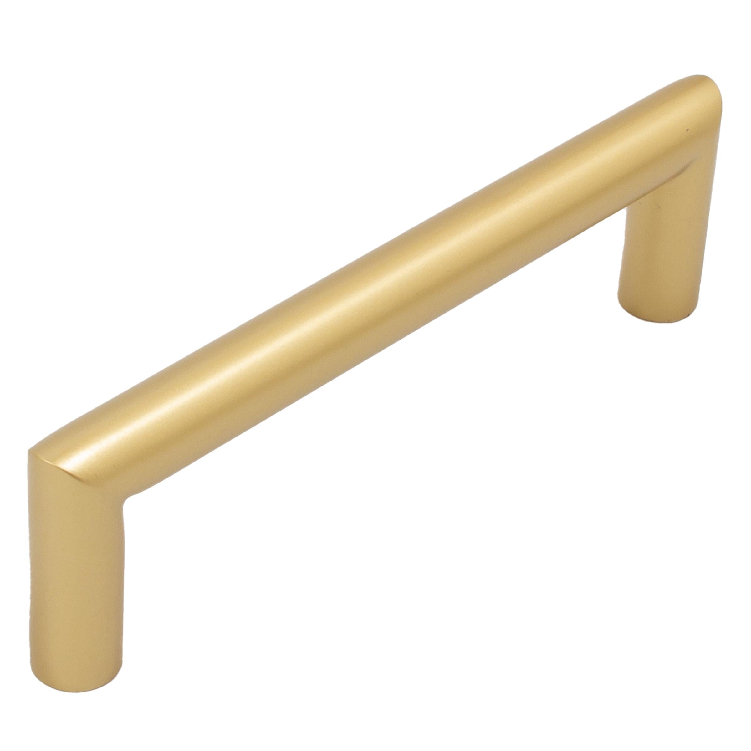 Stone Harbor Hardware Contemporary Round Cabinet Pull, 96 Millimeters, Stainless Steel Base Material, Satin Brass