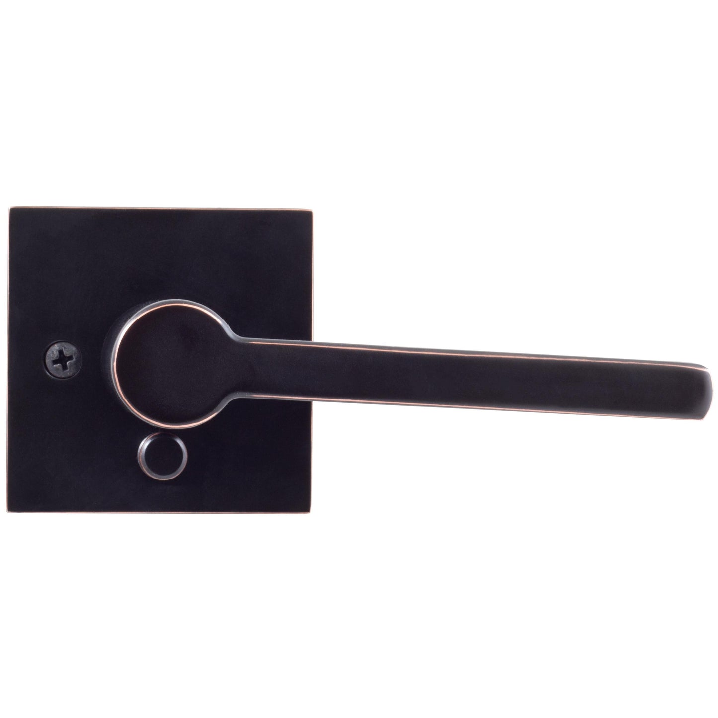 Stone Harbor Hardware Vienna Door Lever with Square Rosette, Privacy (Bed/Bath) Latch, Vintage Bronze