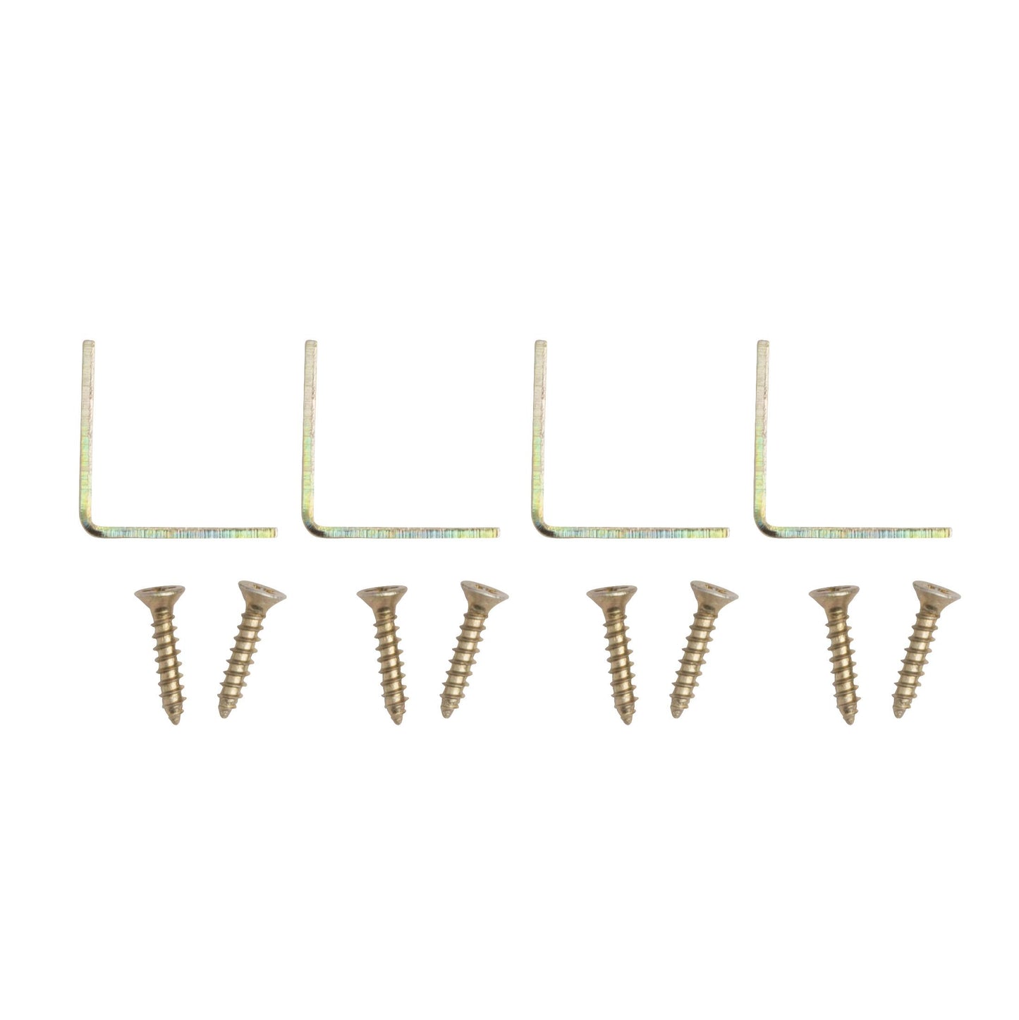 V115 1" x 1/2" Corner Brace 4/pk - Polished Brass