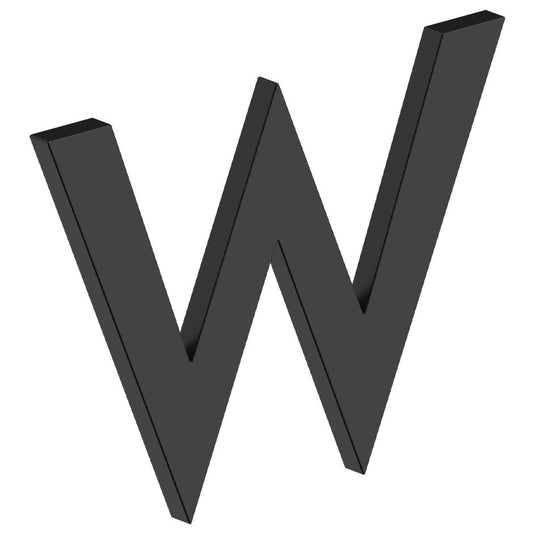 Deltana RNB-WU19 4" B Series Letter W with Risers - Matte Black