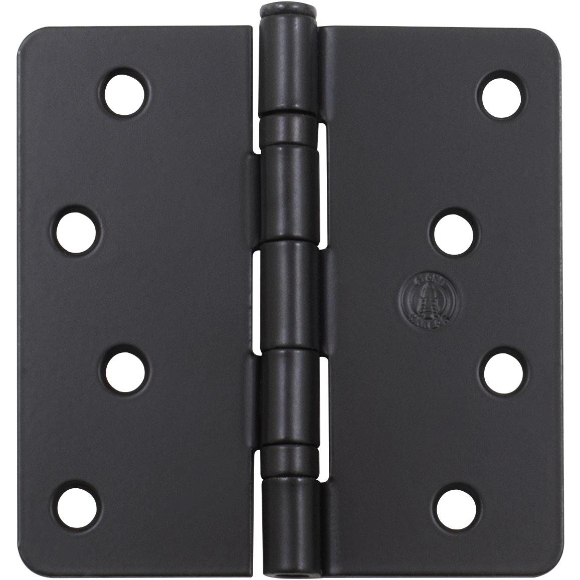 Stone Harbor Hardware 4" Ball-Bearing Door Hinges, 1/4" Radius Corner, Matte Black, 3-Pack