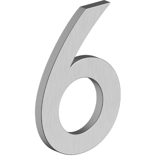 House Number 6 with Risers (B Series) - Stainless Steel