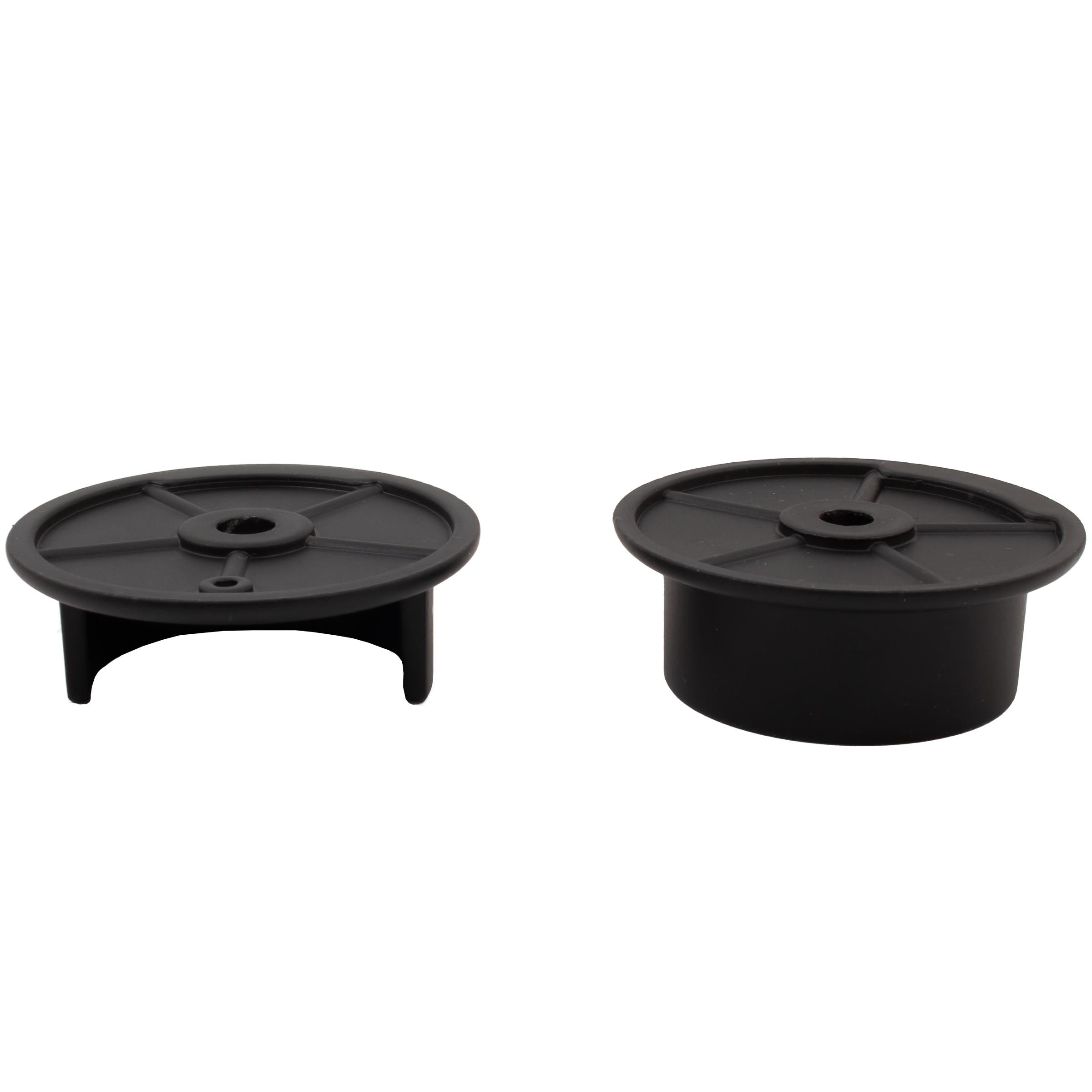 Stone Harbor Hardware Heavy-Duty Metal Pole Sockets, Fits Poles up to 1-3/8" Diameter, Matte Black