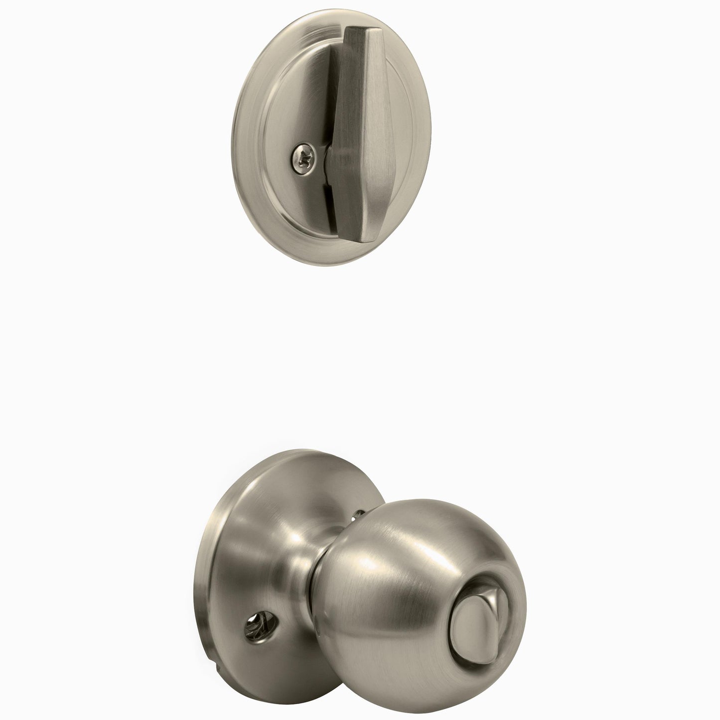 Stone Harbor Hardware Ball Door Knob, Combo Pack, SC Keyway, Satin Nickel