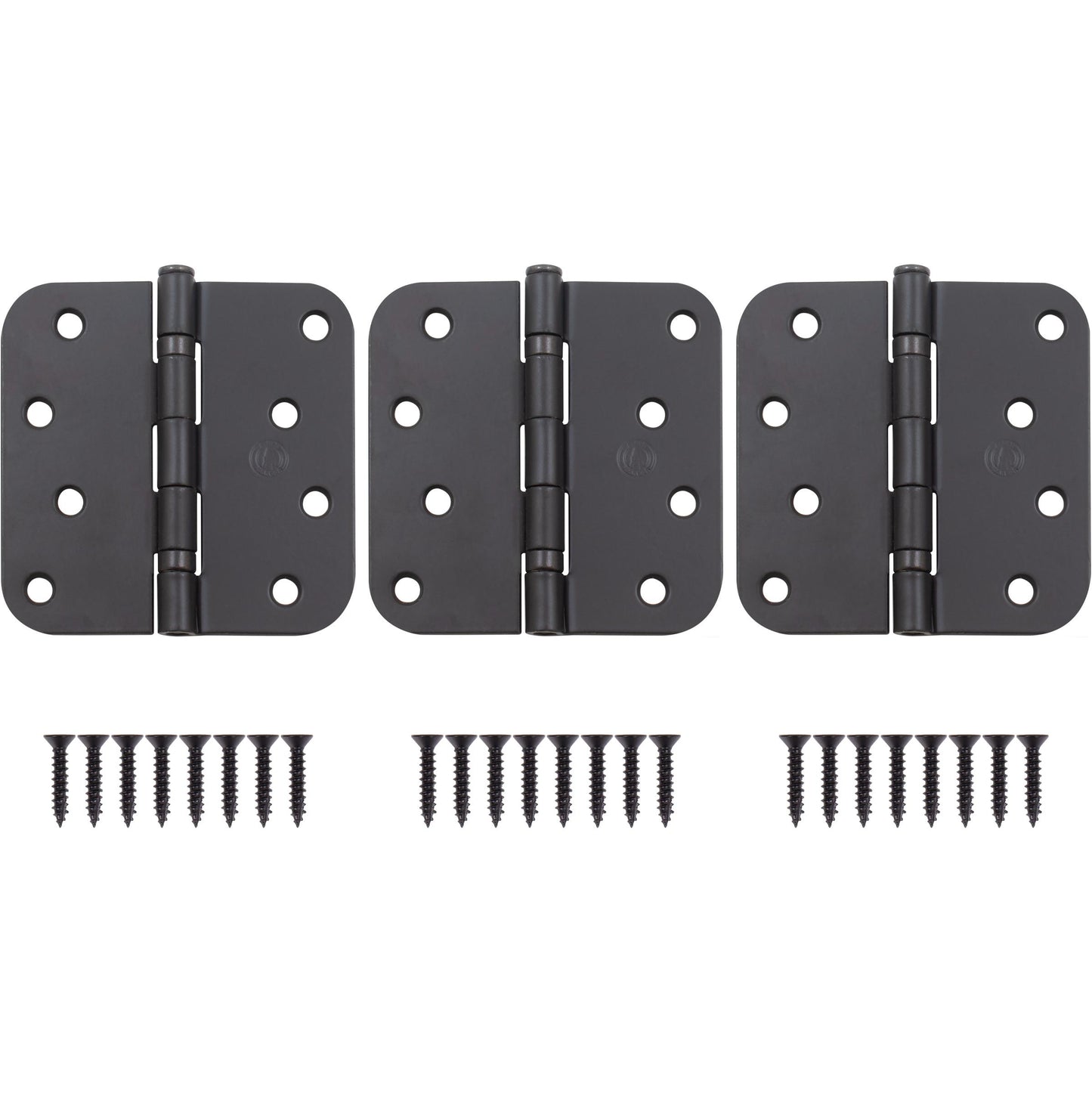 Stone Harbor Hardware 4" Ball-Bearing Door Hinges, 5/8" Radius Corner, Oil-Rubbed Bronze, 3-Pack