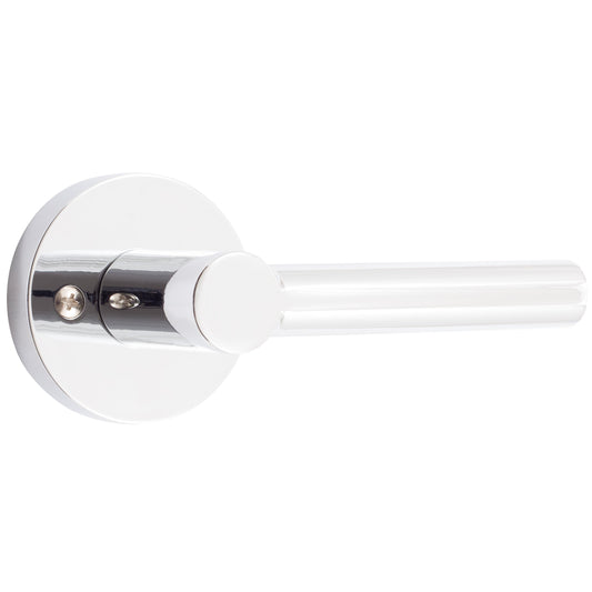 Stone Harbor Hardware Zurich Door Lever with Round Rosette, Dummy (Non-Turning) Latch, Polished Chrome