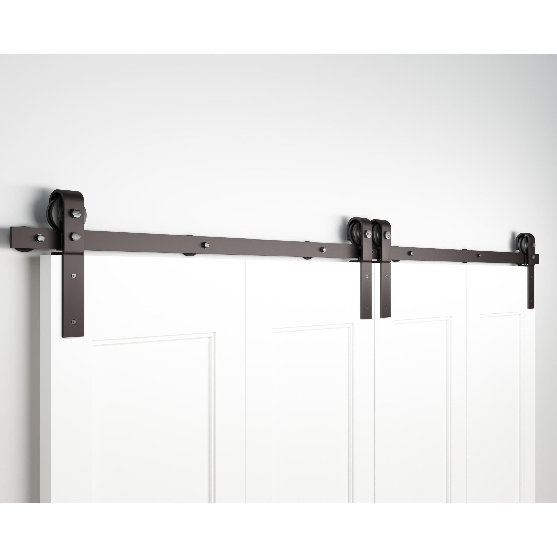 Barn Strap Style Folding Door Hardware Set, Matte Black